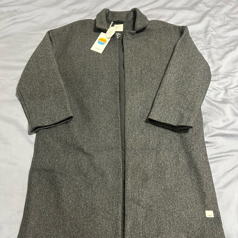 New Vuori 2025 Soho Melton Trench Coat Jacket Black Heather Gray Women's Small S